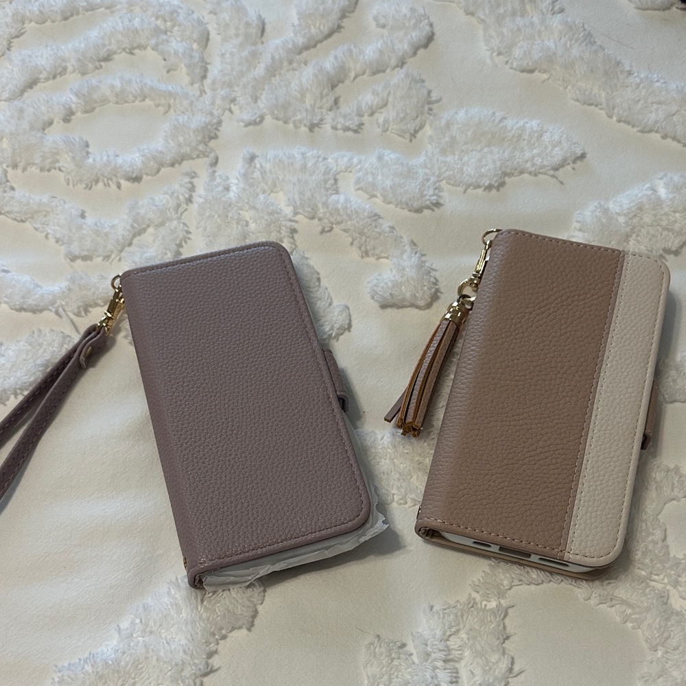 Stylish Two-Tone Wallet Phone Cases iPhone 14 Pro